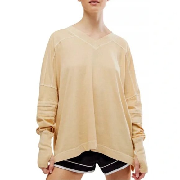 free people movement Tops - Free People Movement All Stars Layer Long Sleeve Top Latte